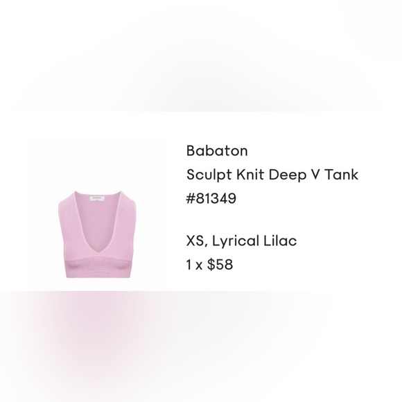 Aritzia / Babaton Sculpt Knit Deep V Tank - Picture 2 of 2